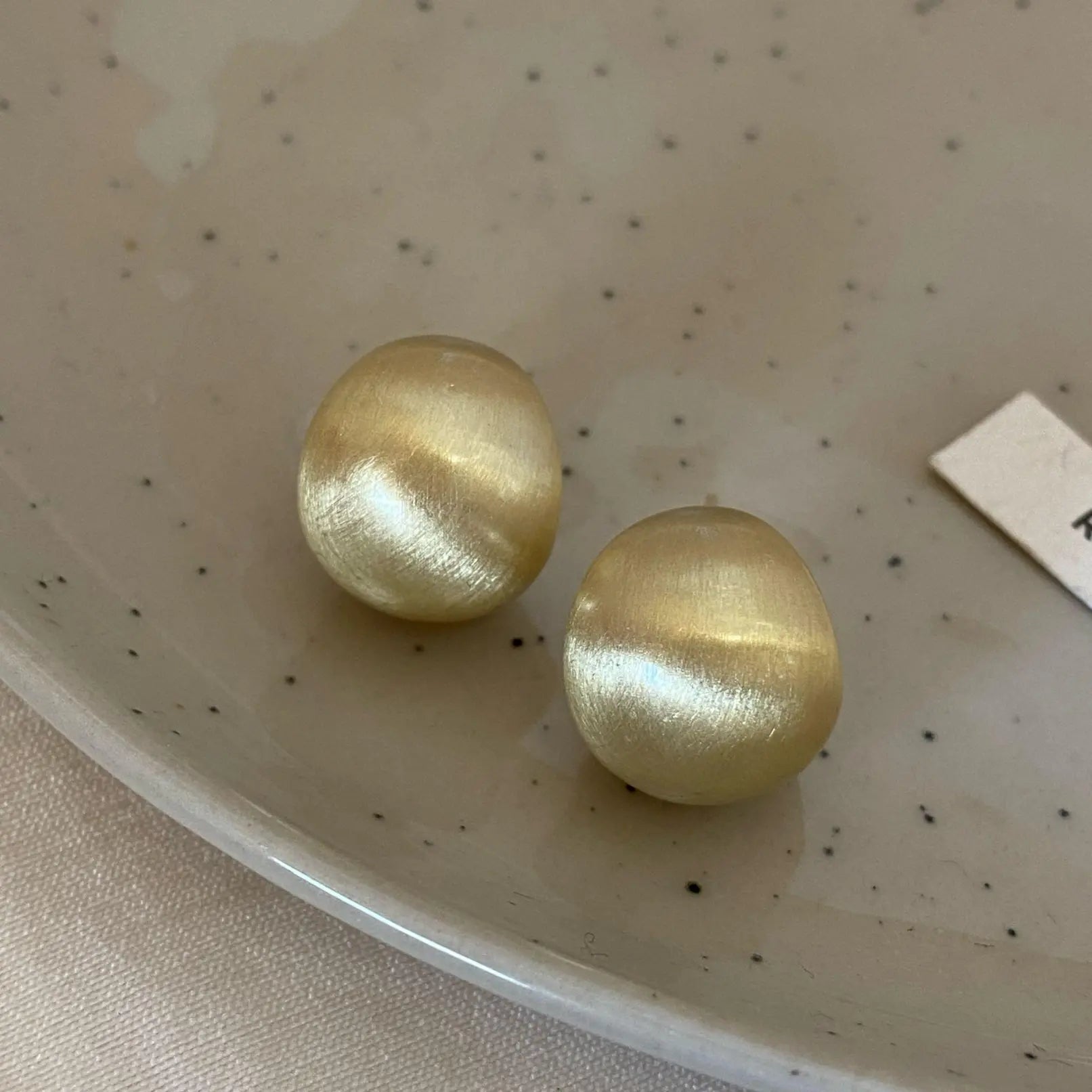 Dome Stud Earrings | Brushed Finish Copper Alloy