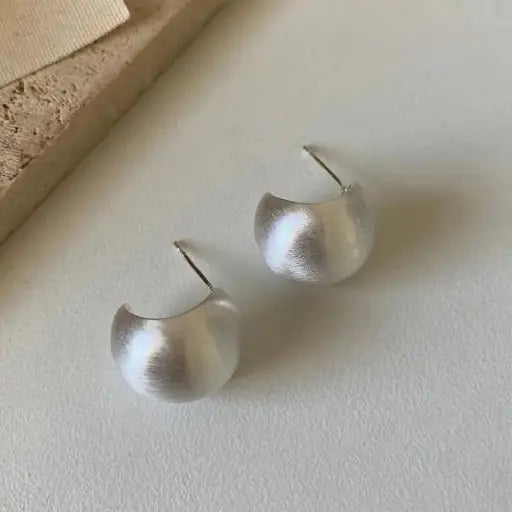 Dome Stud Earrings | Brushed Finish Copper Alloy