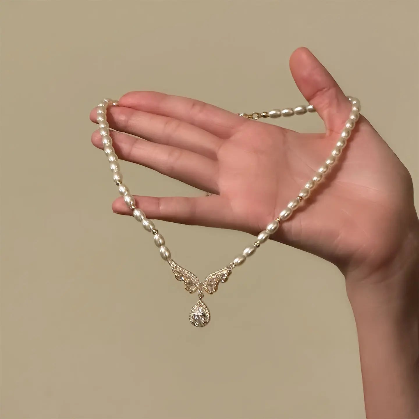 Freshwater Pearl Necklace | 18K Gold Plated Copper & Micro-Pave Zirconia