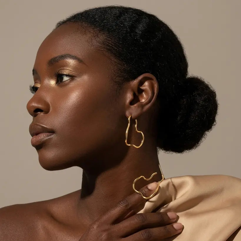 Irregular Wave Hoop Earrings | Gold-Tone Alloy