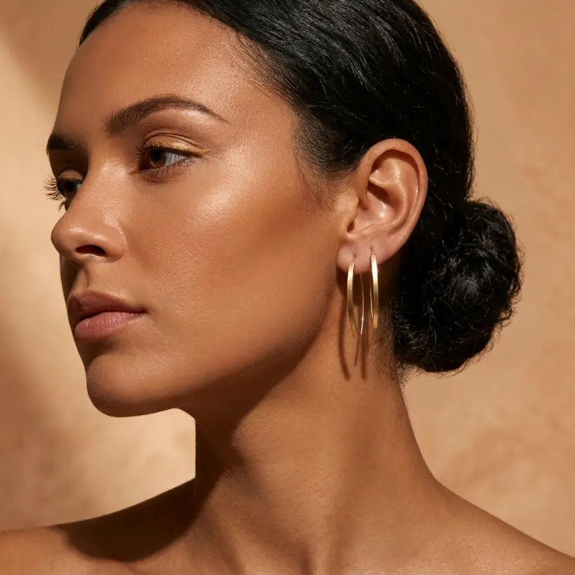 Minimalist Arc Threader Earrings | Gold-Tone Alloy
