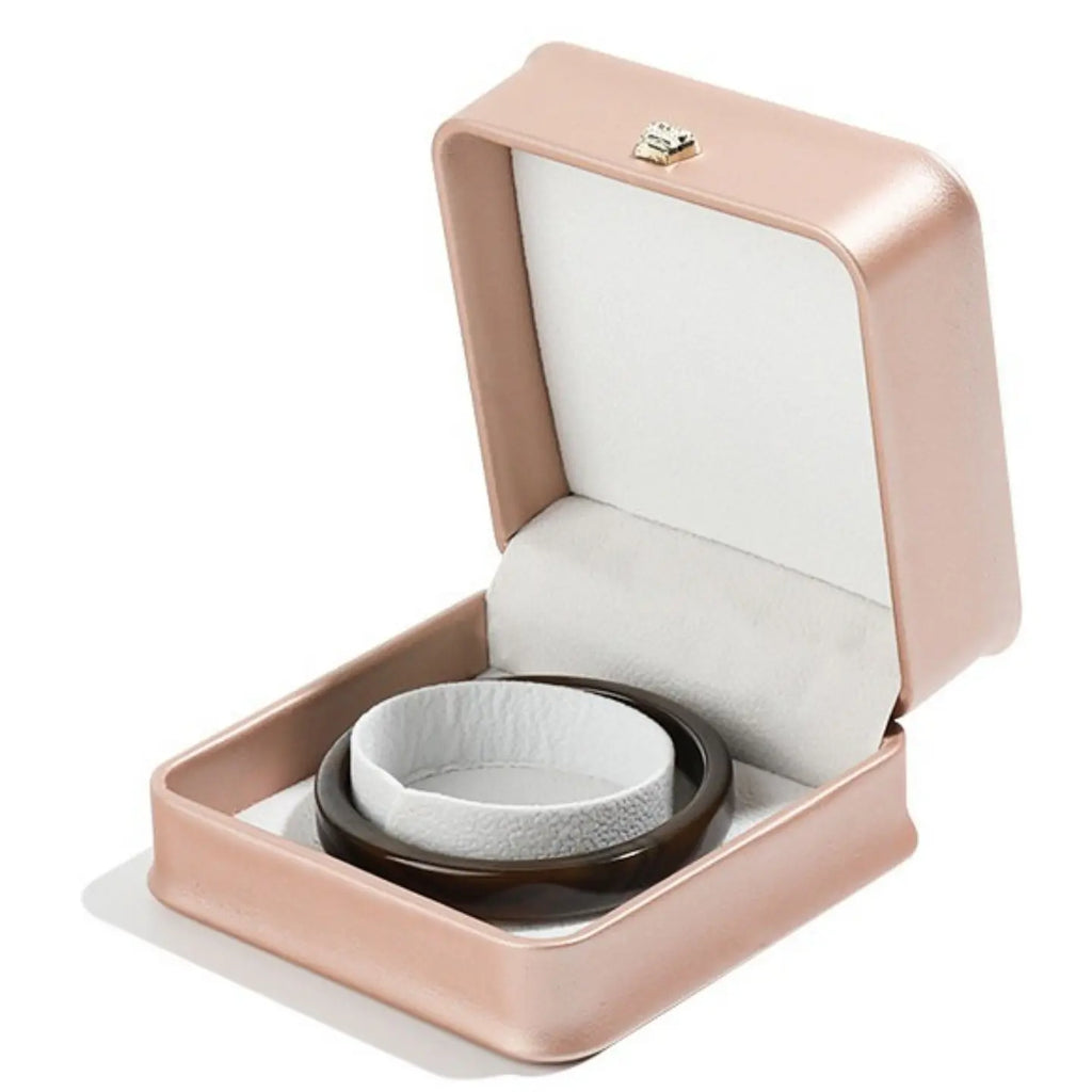 Schmuckkästchen Roségold | Geschenkbox aus PU-Leder mit Kronenverschluss — 6 Größen
