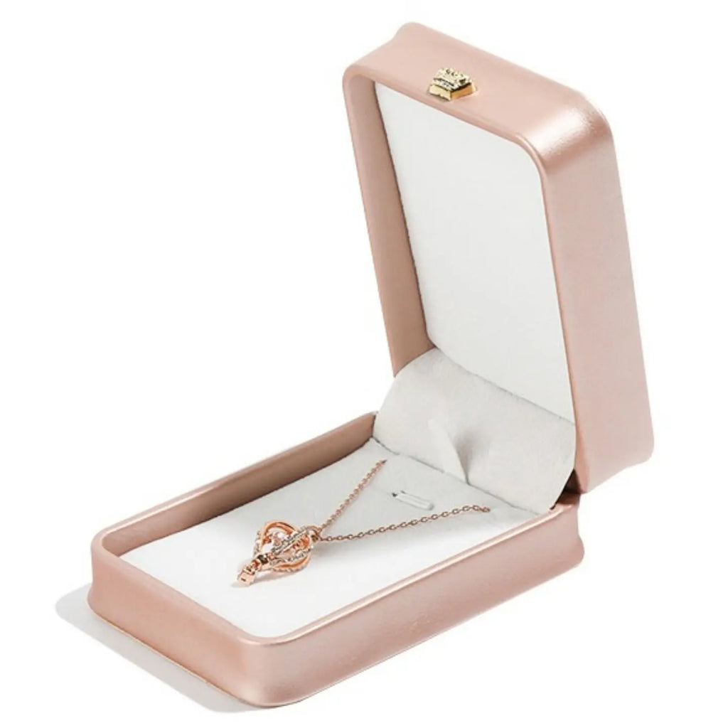 Schmuckkästchen Roségold | Geschenkbox aus PU-Leder mit Kronenverschluss — 6 Größen