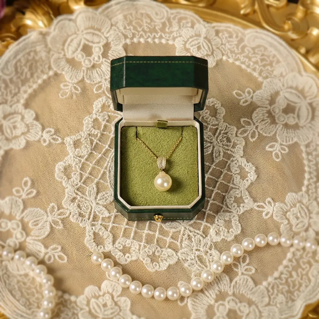 Vintage Forest Green Jewelry Box | Velvet Interior Octagon Gift Box — 5 Sizes