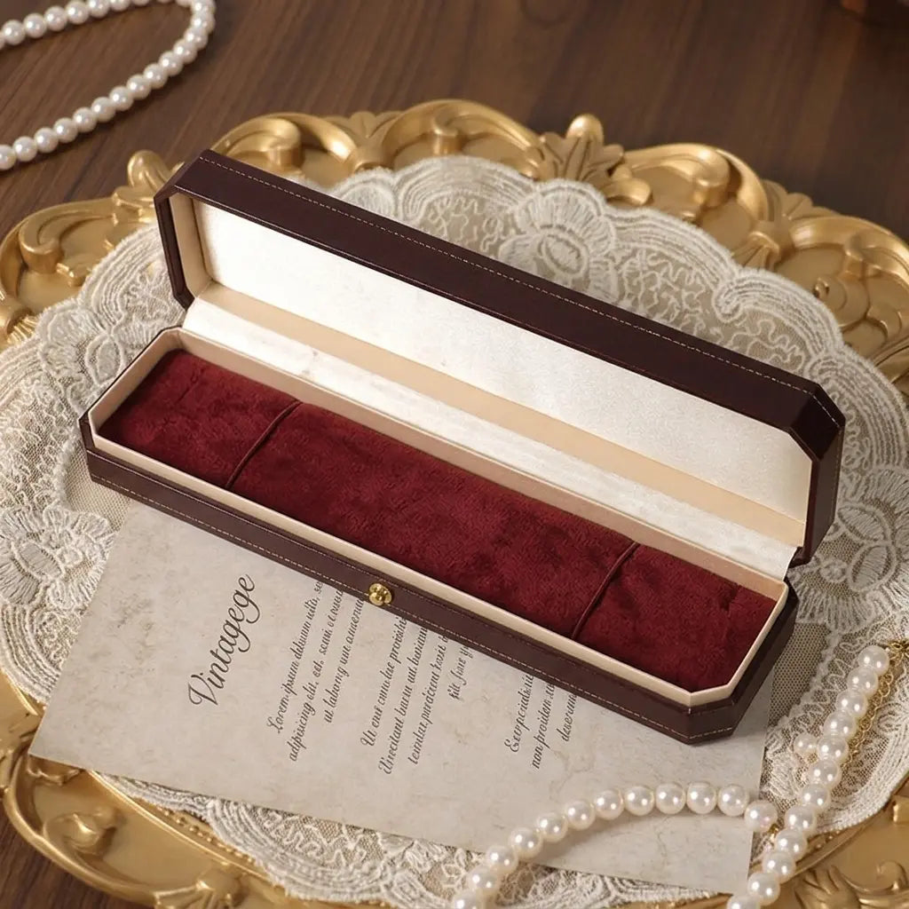 Vintage Red Jewelry Box | Velvet Interior Octagon Gift Box — 5 Sizes